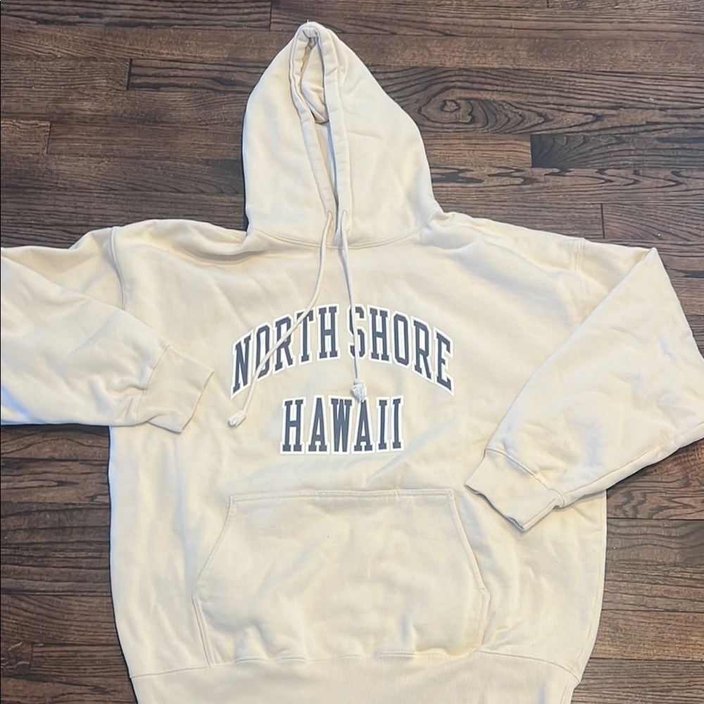 Brandy Melville Cream North Shore Hawaii Hoodie